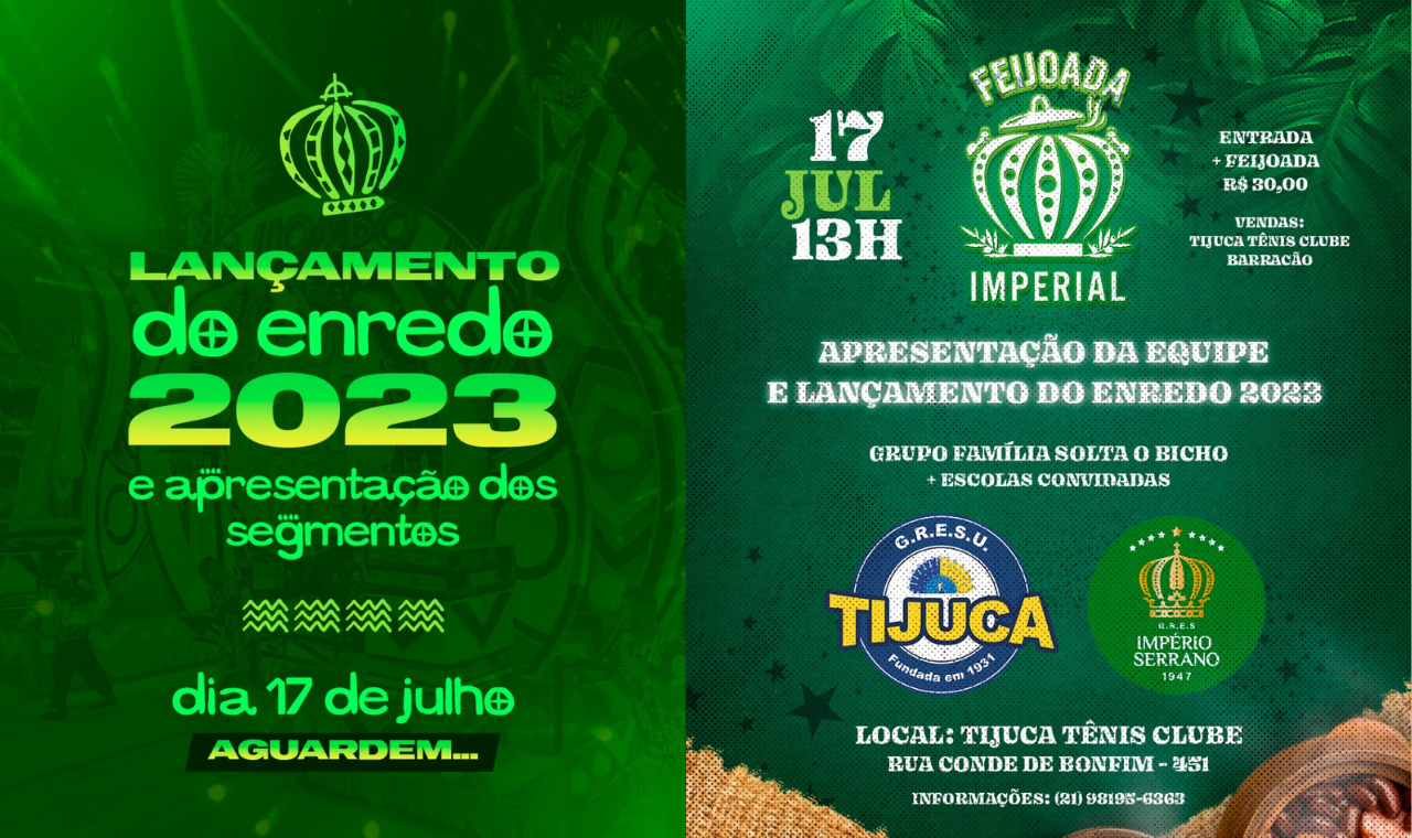 Império da Tijuca realiza feijoada com lançamento de enredo e apresentação de equipe.