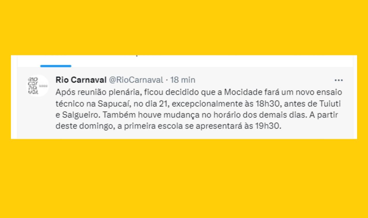 Após decisão em plenária, Mocidade fará novo ensaio dia 21.