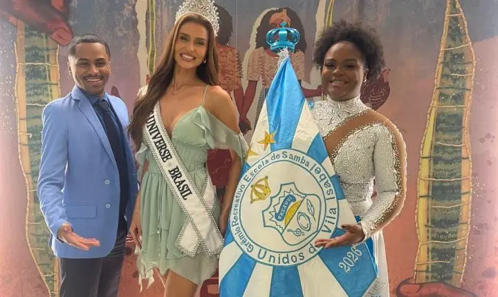 Comitê do Miss Universo visita barracão da Unidos de Vila Isabel nesta terça-feira